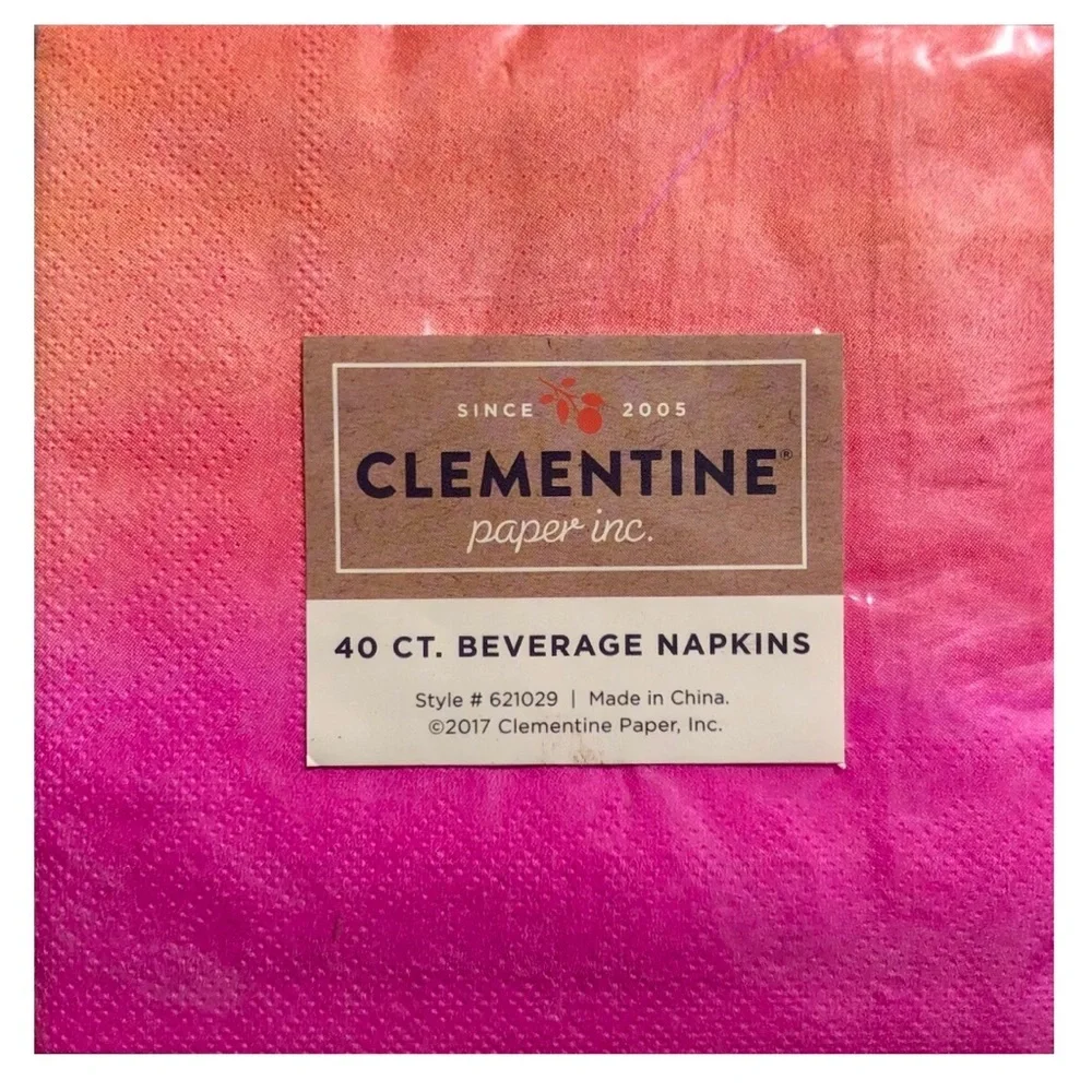 Clementine Paper Gold Foil Pineapple Cocktail Beverage Napkins (621029), 40 ct